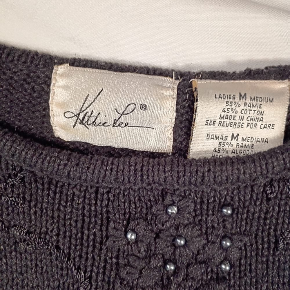 Kathy Lee Black Beaded Sweater - Picture 5 of 10
